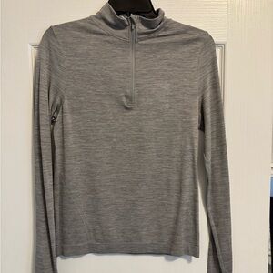 New Balance Gray Long Sleeve Quarter-Zip Top, Size Medium